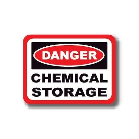 Ergomat 12in x 12in RECTANGLE SIGNS - Danger Chemical Storage DSV-SIGN 144 #7014 -UEN